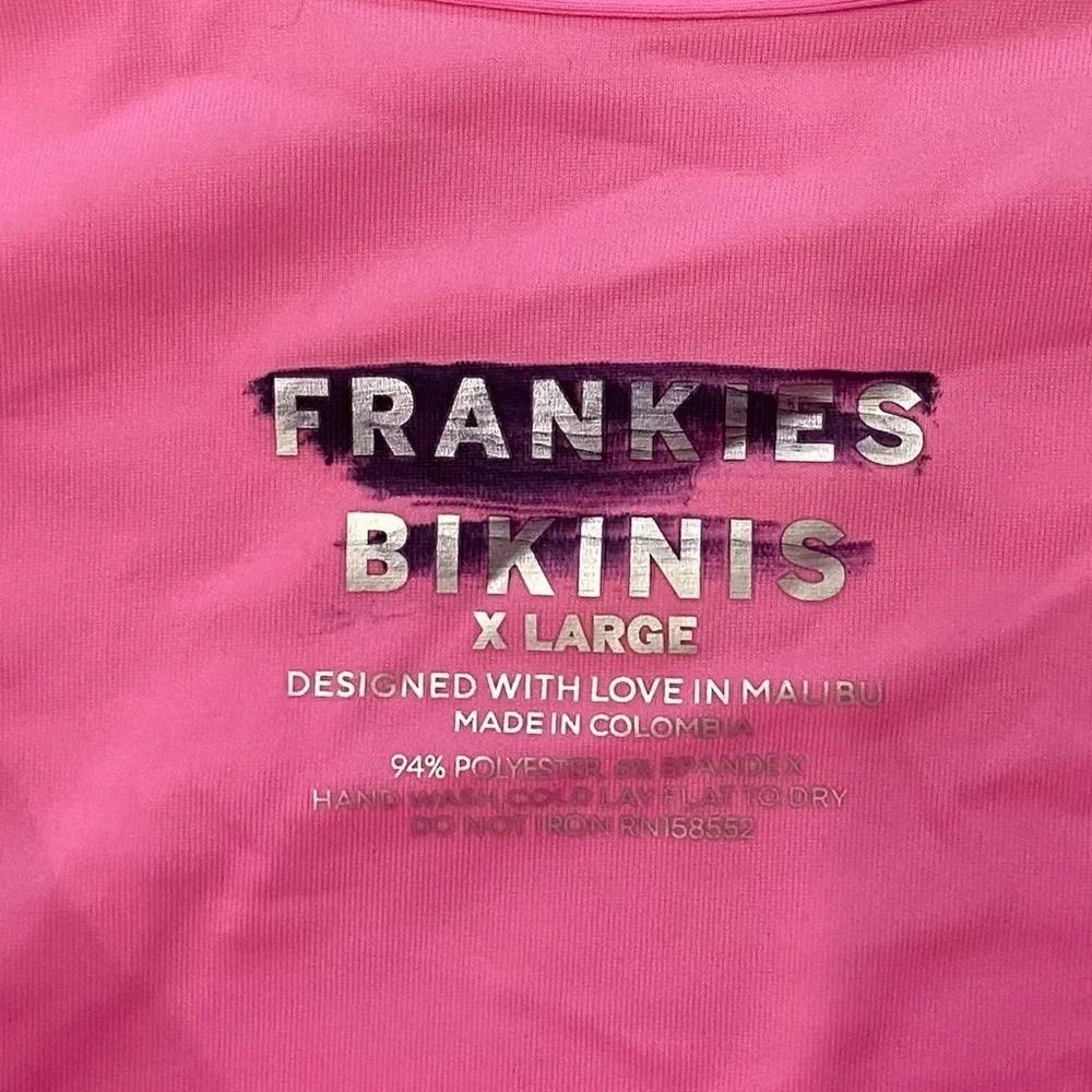 NEW Frankie’s bikinis high waisted terry bottoms distorted pink dye 24408